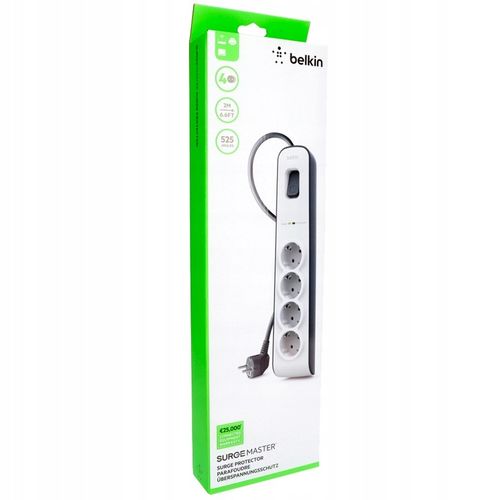 Belkin Listwa antyprzepięciowa do 525J 4x AC Schuko, z kablem 2m BSV400VF2M na Arena.pl