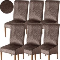 ZESTAW 6 SZT POKROWIEC NA KRZESŁO WELUR WYDŁUŻONY