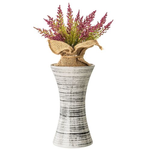 Wazon Ceramiczny Klepsydra  Biały czarny flakon na Arena.pl