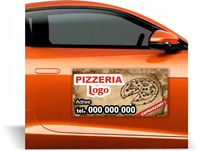 Magnes na samochód reklama magnetyczna GOTOWE WZORY PIZZERIA RESTAURACJA