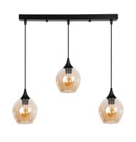 Aspa lampa wisząca czarny 3x40W E27 klosz brązowy