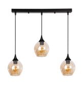 Aspa lampa wisząca czarny 3x40W E27 klosz brązowy
