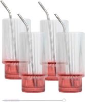 Szklanki 285ml Wysokie Vintage Metalowe Rurki 4szt