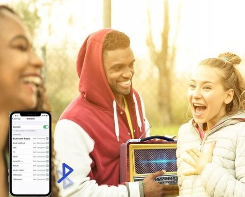 Radio FM Kuchenne RETRO z bluetooth USB MP3 z RĄCZKĄ ZEGAR USB na Arena.pl