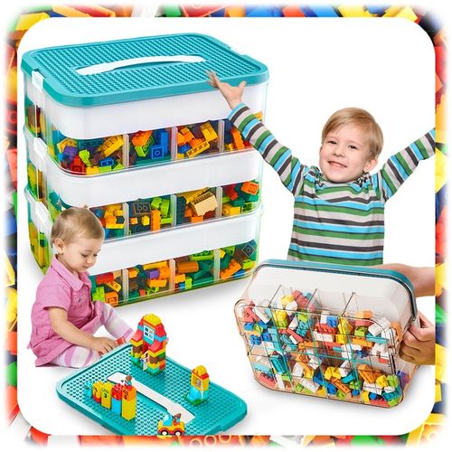 POJEMNIK na Klocki 3-PIĘTROWY WARSTWOWY ORGANIZER z Przegródkami 18 L na Arena.pl