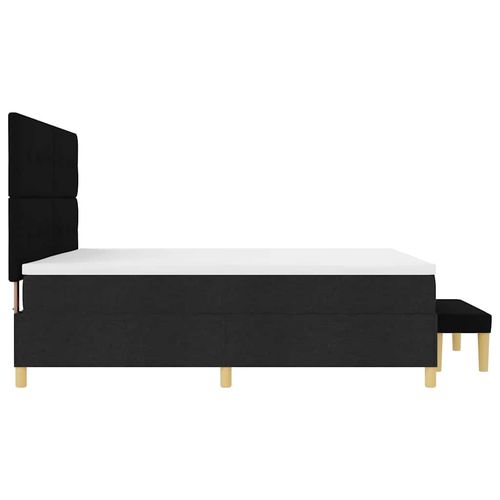 Łóżko sprężynowe z materacem Czarny 200 x 200 cm tkanina na Arena.pl