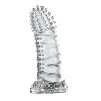 przedłużka żelowa z wypustkami baile brave man transparentna 14 cm