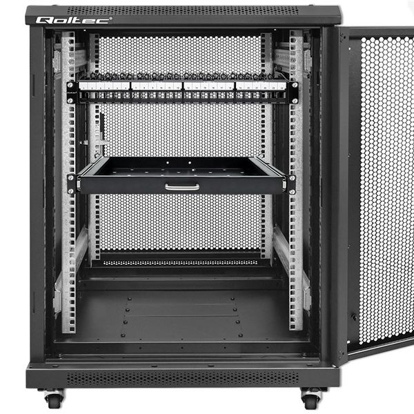 Qoltec Solidny stalowy Patch panel do szaf RACK 19'' 24 porty 1U UTP zdjęcie 2