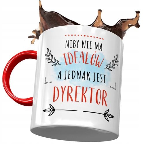 Kubek Czerwony Dla Dyrektora Idealny Dyrektor Z Nadrukiem Ze Zdjęciem na Arena.pl