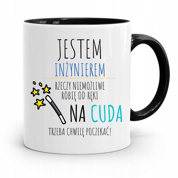 Dla Inżyniera Kubek Czarny Prezent zdjęcie 1