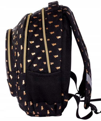 PLECAK TORNISTER SZKOLNY Z KOTKIEM KOT CZARNY ZŁOTY GOLDEN KITTY na Arena.pl