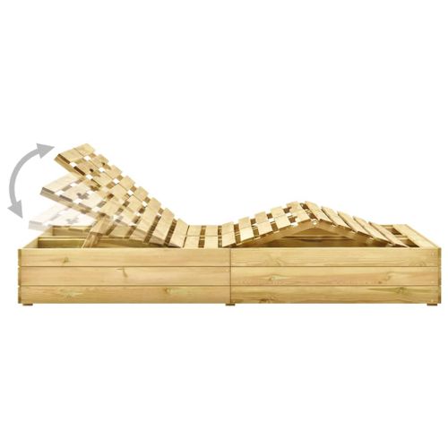 Podwójny leżak z kobaltowymi poduszkami, impregnowana sosna na Arena.pl