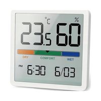 STACJA POGODY TERMOMETR HIGROMETR ZEGAR KALENDARZ MONITOR TEMPERATURY
