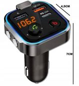 TRANSMITER FM SAMOCHODOWY BLUETOOTH ZESTAW GŁOŚNOMÓWIĄCY SZYBKA ŁADOWARKA