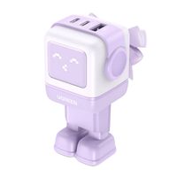 Ładowarka Ugreen Nexode RG 65W GaN 2xUSB-C USB Fioletowa Robot