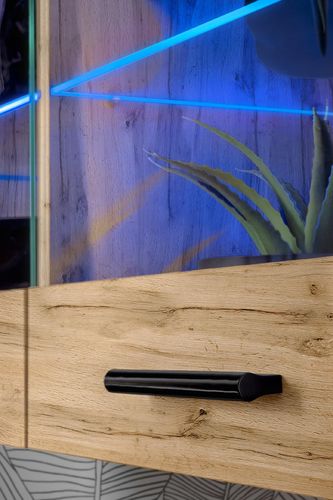 Pan Igiełka - Meblościanka do Salonu Dąb Wotan, Zestaw Mebli na Arena.pl