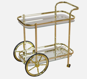 Barek na kółkach wózek kuchenny serwisowy barowy mobilny szklany metal