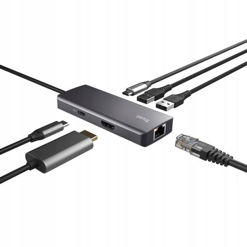 Trust Dalyx Hub HDMI USB-A USB-C Ethernet Aluminium na Arena.pl