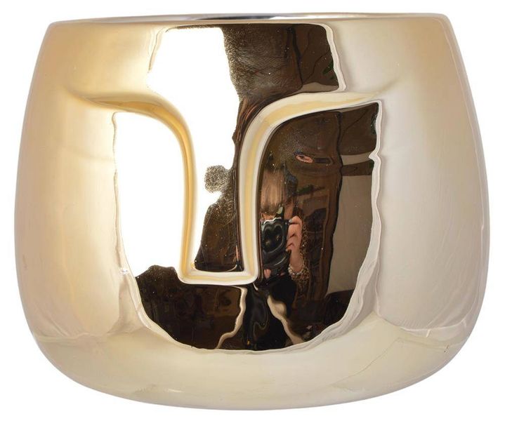 Doniczka ceramiczna twarz złota zdjęcie 1