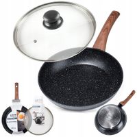 2X Patelnia GRANITOWA do smażenia duszenia VILDE 24 cm gaz indukcja pokrywk