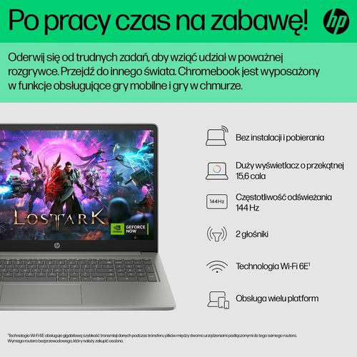 HP Chromebook 15a FullHD IPS Intel Core i3-N305 8-rdzeni 8GB LPDDR5 256GB UFS SSD Chrome OS na Arena.pl
