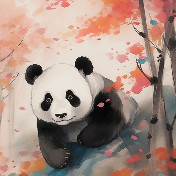 Plakat 40x40cm Panda wśród Klonów zdjęcie 1