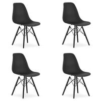 Krzesło czarne skandynawskie OSAKA nogi bukowe czarne 4 szt. do kuchni