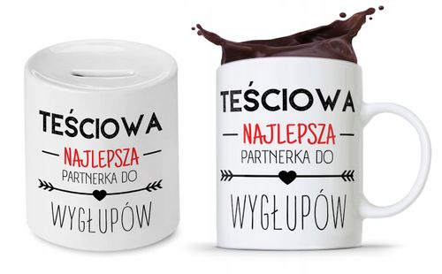 Zestaw Dla Teściowej Mamy Kubek + Skarbonka Z Nadrukiem Ze Zdjęciem na Arena.pl