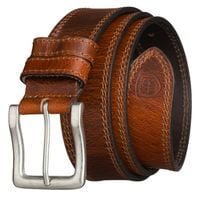 pasek męski do spodni jeansów peterson elegancki brązowy klasyczny