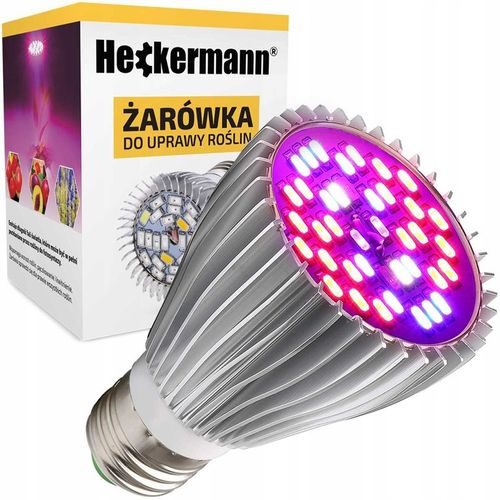 ŻARÓWKA DO WZROSTU UPRAWY ROŚLIN LAMPA PANEL FULL SPECTRUM 30W 40 LED E27 na Arena.pl