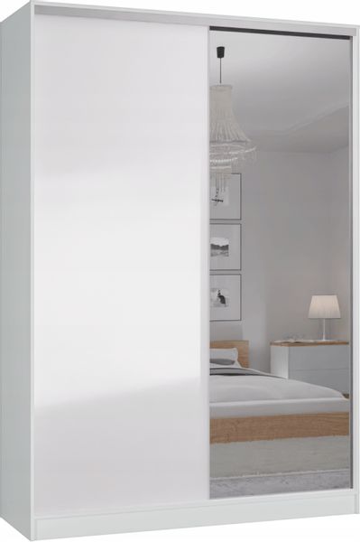 SZAFA PRZESUWNA STANDARD 110 x 250 BIAŁA Z LUSTREM zdjęcie 1