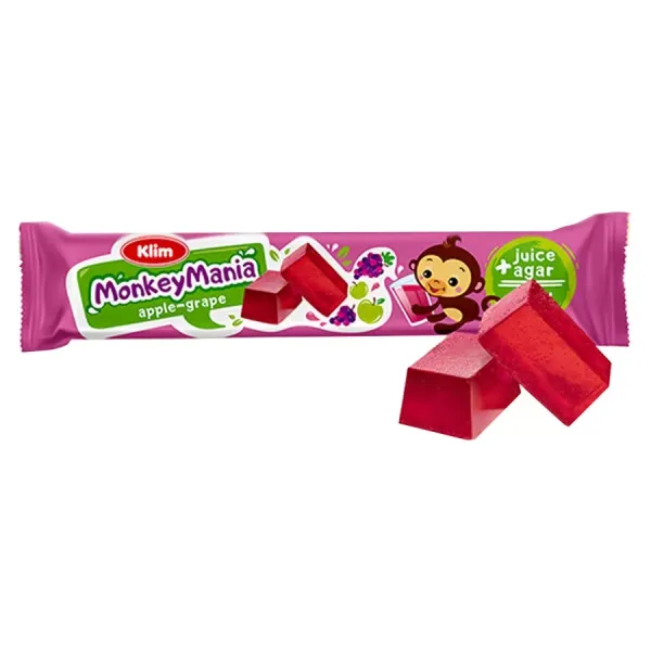 Galaretki Monkey Mania - jablko-winogrono Klim, 39g zdjęcie 1