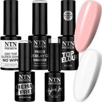 NTN Zestaw Classic French Nails 2x Lakier Hybrydowy 5g + Żel + 2x Top Nr01