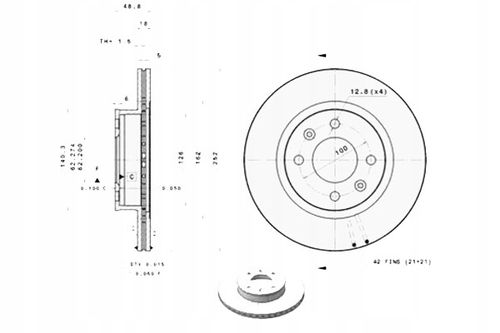 TARCZA HAM PRZOD 252X18 V BREMBO na Arena.pl