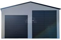 Hala 7,5x6m biały brama uchylna brama 4x okno drzwi rynny TS1098