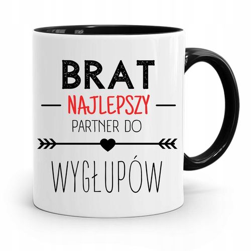 Kubek Czarny Prezent Dla Brata Partner Do Wygłupów Z Nadrukiem Ze Zdjęciem na Arena.pl