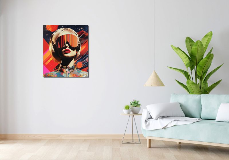 Obraz 60x70cm Retrofuturystyczna Muza zdjęcie 2