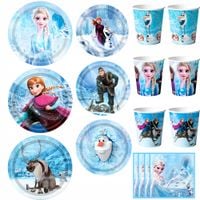 Kubeczki Talerzyki Papierowe Zestaw Elsa Zestaw urodzinowy ELSA ANNA 120szt