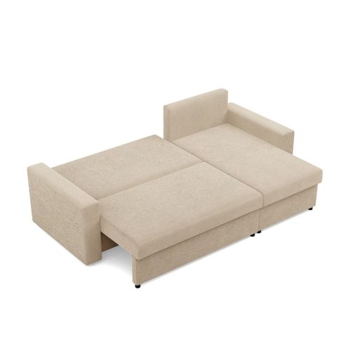 Narożnik do salonu, BLOM, sztruks, 231x140x92 cm, beżowy | TYLETEGOTU na Arena.pl