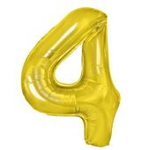 balon foliowy złoty cyfra 4 100cm urodziny bal