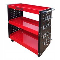 Wózek trzypółkowy warsztatowy narzędziowy 3PA cz ze ściankami Sherman