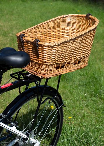 Kosz wiklinowy na rower transporter na bagażnik dla psa kota + poduszka na Arena.pl