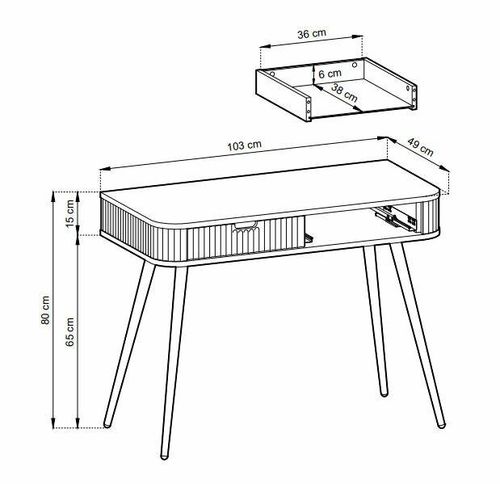 Toaletka Seda biała/ nogi czarne na Arena.pl