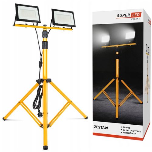 ZESTAW Halogen Naświetlacz LED + Statyw Budowlany 2x 100W 22000lm + na Arena.pl