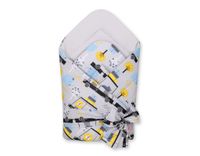 Dwustronny rożek dla niemowląt miękki z wiązaniem - zwierzątka