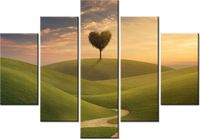 105CM 150CM OBRAZ 5 ELEM DRZEWO SERCE DRUK