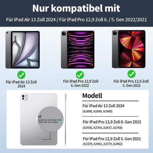 Etui do iPad Air 13 M2 Pro 12,9 z Uchwytem na Rysik Szare TPU Ochronne na Arena.pl