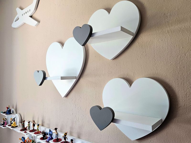 Półki serca zestaw 3 sztuki kolory półka serce seduszko zdjęcie 6