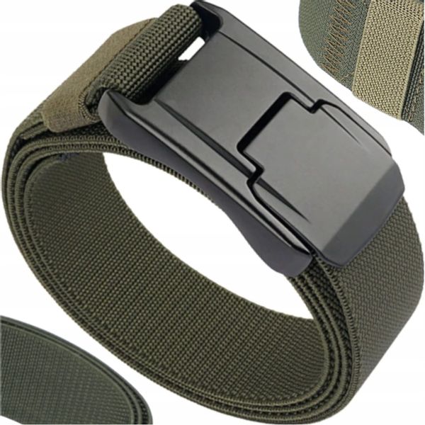 Parciany Elastyczny Taktyczny Pasek Klamra Automatyczna Damski Męski zdjęcie 1