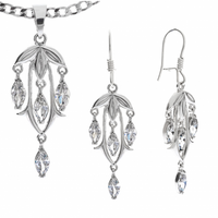 SREBRNY KOMPLET ORNAMENT Z CYRKONIAMI PRÓBA SREBRA 925